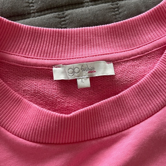 gb Fashion London | Beverly Hills Pink Cropped Sweatshirt- Size L - Picture 4 of 6